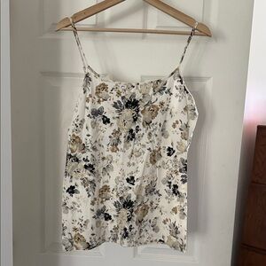 LOFT Floral Camisole in Cream and Black